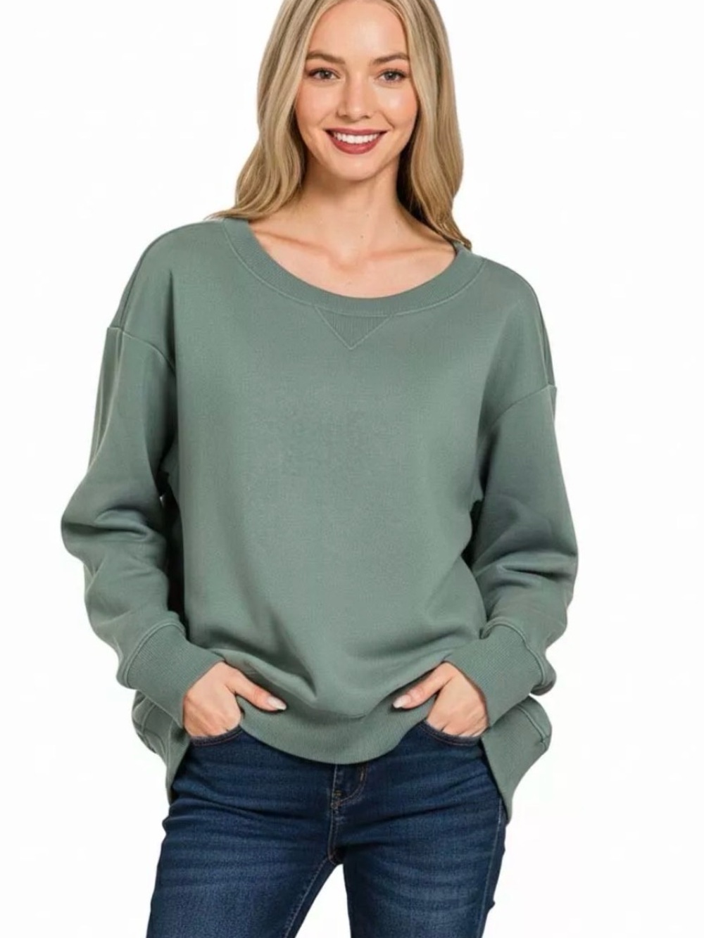 Zenana Fleece Boatneck Sweatshirt